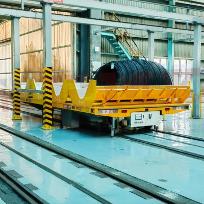 Cart de transferència automatitzada de ferrocarril automatitzat RGV de 10 tones en forma de V