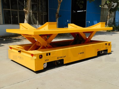 Roda de carro de transferència sense pistes de bateria amb ascensor de tisora
