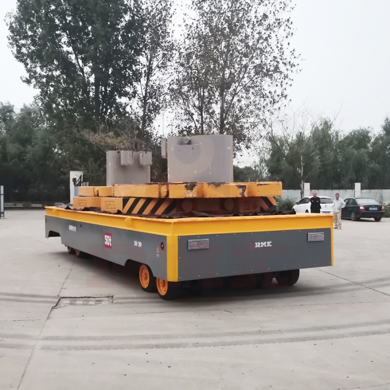 Cotxe de transferència elèctric de 50 tones hidràulic sense pista